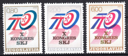 Yugoslavia 1974 Mi#1562-1564 Mint Never Hinged - Nuevos