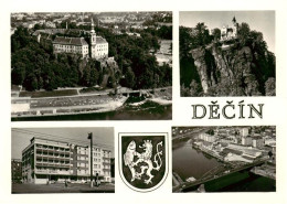 73892721 Decin Tetschen-Bodenbach Boehmen CZ Schloss Wohnblock Panorama  - República Checa