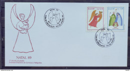 Brazil Envelope FDC 485 1989 Christmas Religion Angel CBC RJ 01 - FDC