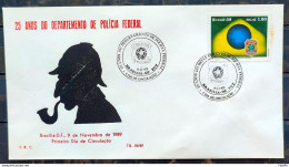 Brazil Envelope PVT FIL 022 1989 Federal Police CBC RJ 01 - FDC