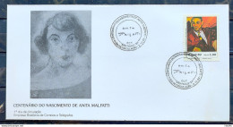 Brazil Envelope FDC 488 1989 Centenary Anita Malfati Art CBC SP 02 - FDC