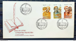 Brazil Envelope FDC 482 1989 Writers Cora Coralina Casimiro De Abreu Machado De Assis Literature CBC RJ 03 - FDC