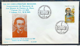 Brazil Envelope PVT 21A 1989 Writers Casimiro De Abreu Literature CBC RJ 01 - FDC