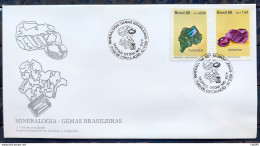 Brazil Envelope FDC 474 1989 Mineralogy Precious Stones Amethyst Tourmaline CBC MG 01 - Gebruikt