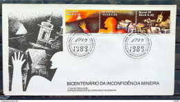 Brazil Envelope FDC 467 1989 Minas Gerais Inconfindencia History CBC MG 01 - Oblitérés