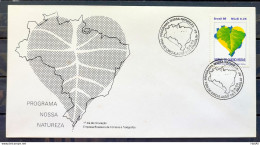 Brazil Envelope FDC 466 1989 Our Nature Map Environment Program CBC BSB 02 - Usados