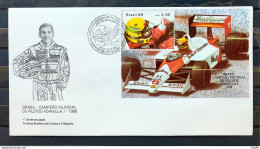 Brazil Envelope FDC 465 1989 Ayrton Senna Formula 1 Car CBC RJ 03 - Gebraucht