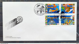 Brazil Envelope FDC 464 1989 ECT POSTAL SERVICE MAPA Flag CBC BSB 04 - FDC