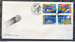 Brazil Envelope FDC 464 1989 ECT POSTAL SERVICE Flag Avao CBC BSB 02 - FDC