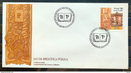 Brazil Envelope FDC 463 1989 Library Publics Bahia Literature EDUCATION CBC BA 02 - FDC