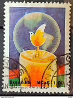 C 1660 Brazil Stamp Thanksgiving Day Dove Bird Candle 1989 Circulated 5 - Usati