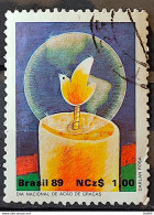 C 1660 Brazil Stamp Thanksgiving Day Dove Bird Candle 1989 Circulated 2 - Usados