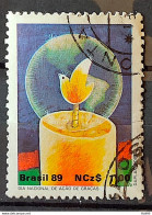 C 1660 Brazil Stamp Thanksgiving Day Dove Bird Candle 1989 Circulated 6 - Usados