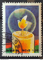 C 1660 Brazil Stamp Thanksgiving Day Dove Bird Candle 1989 Circulated 1 - Usados