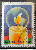 C 1660 Brazil Stamp Thanksgiving Day Dove Bird Candle 1989 Circulated 3 - Usados