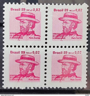 C 1661 Brazil Stamp Combat Against Hansen's Disease Leprosy Health Father Damiao Religion 1989 H26 Block Of 4 - Ongebruikt