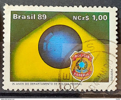 C 1656 Brazil Stamp 25 Years Federal Police Department Flag Military 1989 Circulated 2 - Usati