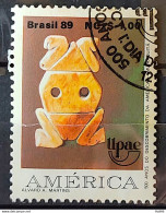 C 1649 Brazil Stamp UPAEP Pre-Columbian People History Indian Vase 1989 Circulated 2 - Usados