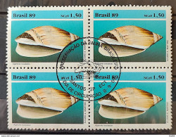 C 1647 Brazil Stamp Brazilian Fauna Mollusk 1989 Block Of 4 CBC SP - Ongebruikt