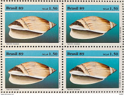 C 1647 Brazil Stamp Brazilian Fauna Mollusk 1989 Block Of 4 - Ongebruikt