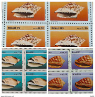 C 1645 Brazil Stamp Brazilian Fauna Mollusk 1989 Block Of 4 Complete Series - Neufs