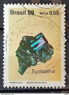 C 1639 Brazil Stamp Brazilian Gems Stone Semi Precious Tourmaline Jewelry 1989 Circulated 4 - Usados