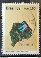 C 1639 Brazil Stamp Brazilian Gems Stone Semi Precious Tourmaline Jewelry 1989 Circulated 3 - Usati