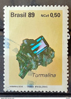 C 1639 Brazil Stamp Brazilian Gems Stone Semi Precious Tourmaline Jewelry 1989 Circulated 6 - Usati