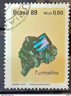 C 1639 Brazil Stamp Brazilian Gems Stone Semi Precious Tourmaline Jewelry 1989 Circulated 5 - Usados