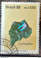 C 1639 Brazil Stamp Brazilian Gems Stone Semi Precious Tourmaline Jewelry 1989 Circulated 1 - Gebruikt