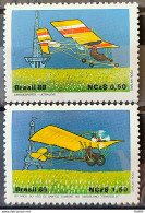 C 1636 Brazil Stamp 80 Years Old Flight Dumont Airplane Ultraleve Demoiselle 1989 Complete Series - Unused Stamps