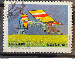 C 1636 Brazil Stamp 80 Years Old Flight Dumont Airplane Ultraleve 1989 Circulated 3 - Used Stamps