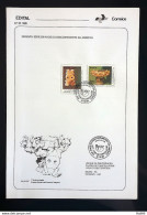 Brochure Brazil Edital 1989 20 Discovery Of America Upaep With Stamp CBC AM Manaus - Lettres & Documents