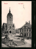 AK Siegen, Kirche Am Markt Mit Denkmal  - Siegen