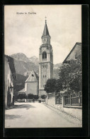 Cartolina Cortina, Kirche Mit Strassenpartie  - Altri & Non Classificati