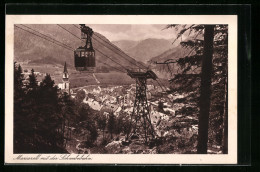 AK Mariazell, Ortsansicht Mit Der Schwebebahn  - Funiculares