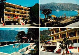 13886563 Morcote Lago Di Lugano TI Hotel Garni Iris Schwimmbad Terrasse  - Autres & Non Classés