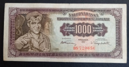 #1      Yugoslavia 1000 Dinara 1955  - With Number 2 - Yugoslavia