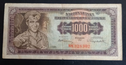 #1      Yugoslavia 1000 Dinara 1955  - With Number 2 - Yugoslavia