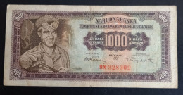 #1      Yugoslavia 1000 Dinara 1955  - With Number 2 - Jugoslavia