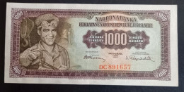 #1      Yugoslavia 1000 Dinara 1955  - With Number 2 - Jugoslavia