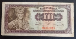 #1      Yugoslavia 1000 Dinara 1955  - With Number 2 - Joegoslavië