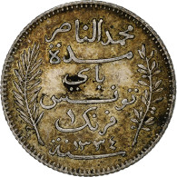 Monnaie, Tunisie, Muhammad Al-Nasir Bey, Franc, 1916, Paris, TTB, Argent, KM:238 - Tunesien