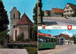 13857073 Allschwil Kirche Fachwerkhaeuser Strassenbahn Allschwil - Autres & Non Classés