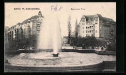 AK Berlin W.-Schöneberg, Bayrischer Platz Mit Brunnen  - Schöneberg