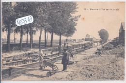 PANTIN- VUE SUR LE CANAL- TRAVAIL A LA BROUETTE SUR LES PENICHES - Pantin