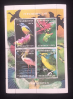 D)1998, TURKMENISTAN, MINISHEET, ISSUE, FAUNA, BIRD DIVERSITY, MNH - Turkmenistán