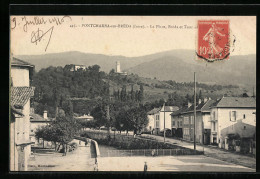 CPA Pontcharra-sur-Bréda, La Place, Bréda Et Tour  - Pontcharra