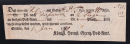 1790 Ortsdruck-Postschein Des Königl. Preuß. Grenz=Post=Amt Stettin - Vorphilatelie