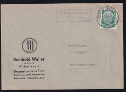 Theodor Heuss 15 F. Auf Firmenbrief (Möbelfabrik Braunshausen-Saar) Ab Wadern (Saar) 19.9.58 - Other & Unclassified